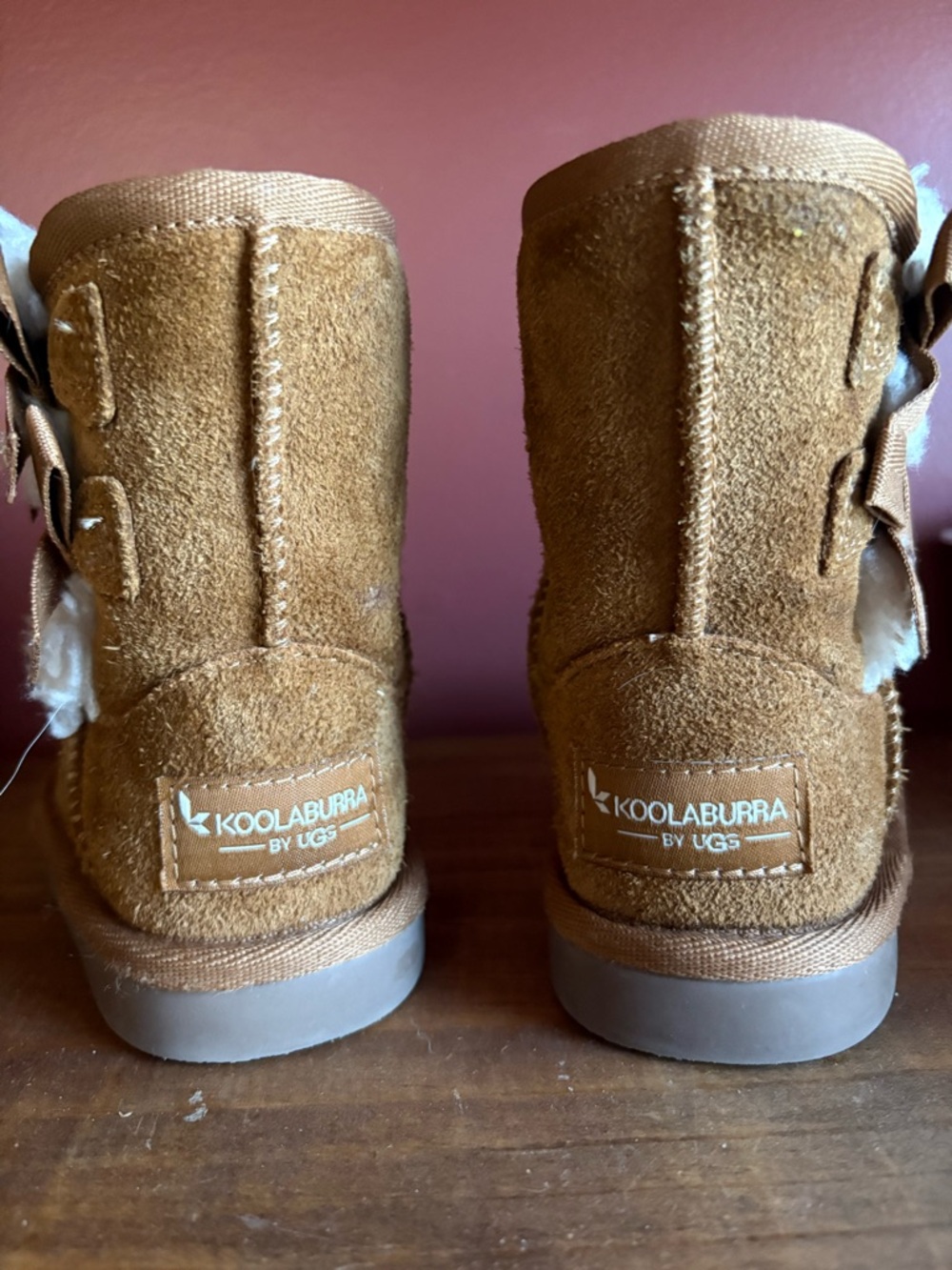 Koolaburra Kids Chestnut Brown Suede Boots